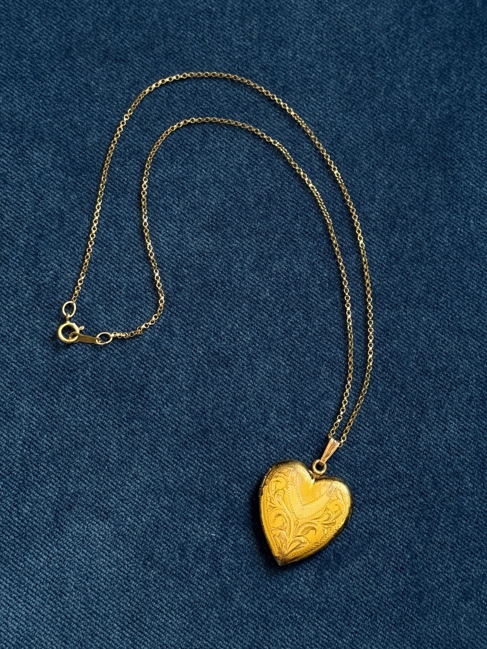 Vintage 1/20 14k and 12-20 on Sterling Gold filled Heart Necklace Pendant